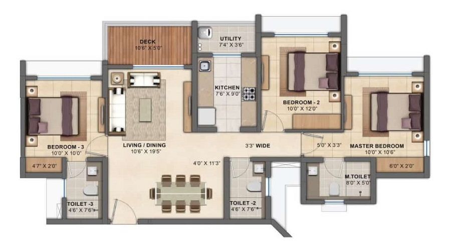RAGHAV VISTA 2 BHK Floor Plan