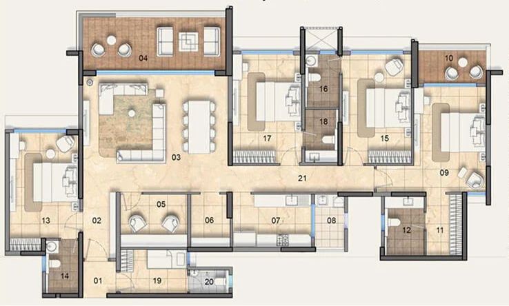 RAGHAV VISTA 3 BHK Floor Plan